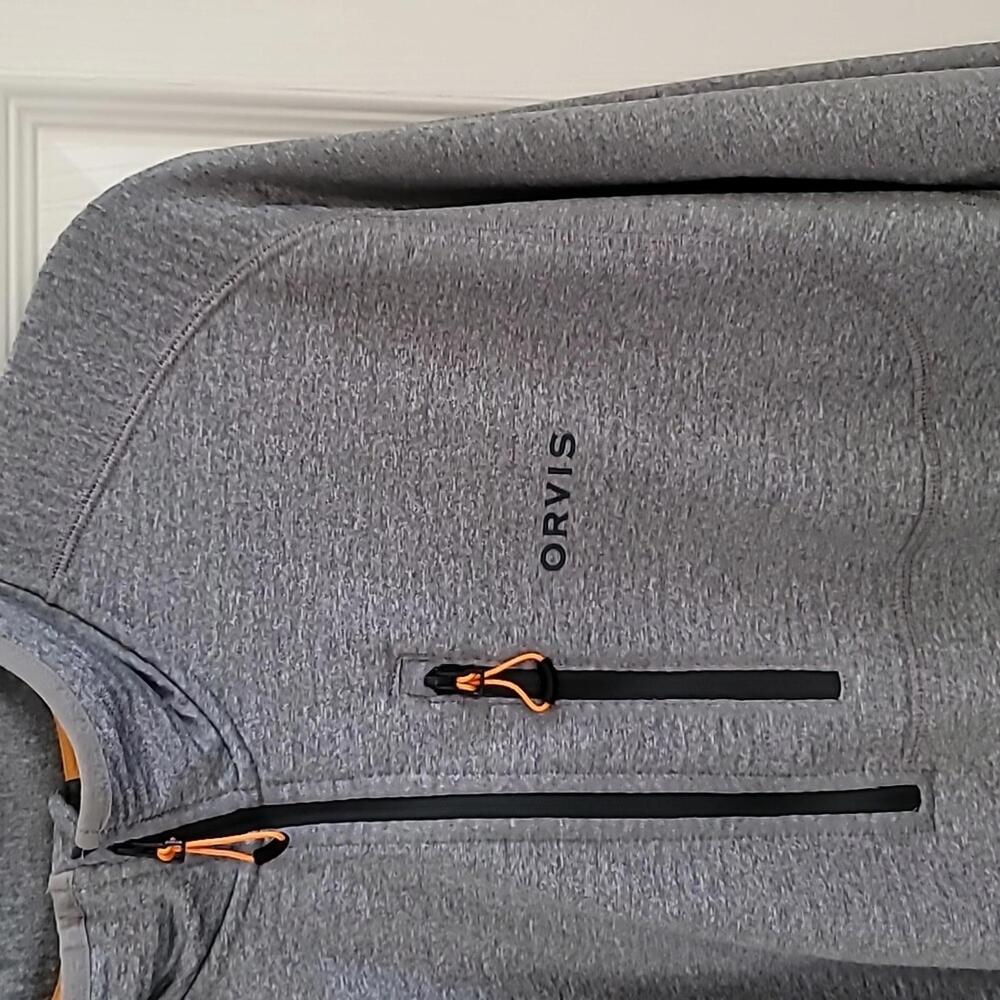XL Like-new Orvis Gray Men's Zip Athletic Long Sleeve Shirt Fleece Lined - Picture 9 of 9